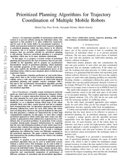 Prioritized Planning Algorithms for Trajectory Coordination of Multiple
  Mobile Robots
