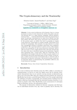 The Crypto-democracy and the Trustworthy