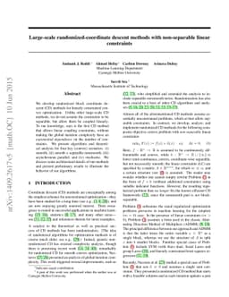 Large-scale randomized-coordinate descent methods with non-separable
  linear constraints