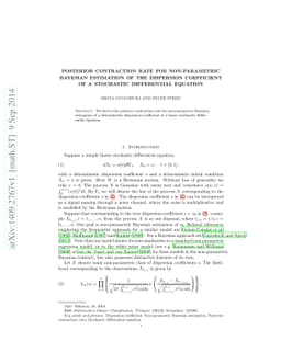 Posterior contraction rate for non-parametric Bayesian estimation of the
  dispersion coefficient of a stochastic differential equation