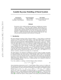 Scalable Bayesian Modelling of Paired Symbols