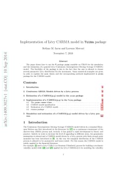 Implementation of Lévy CARMA model in Yuima package
