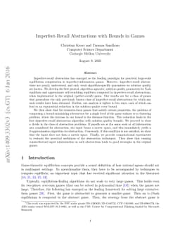 Imperfect-Recall Abstractions with Bounds in Games