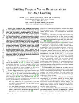 Building Program Vector Representations for Deep Learning