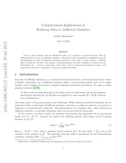 Computational Implications of Reducing Data to Sufficient Statistics
