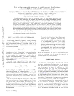 Text mixing shapes the anatomy of rank-frequency distributions: A modern
  Zipfian mechanics for natural language