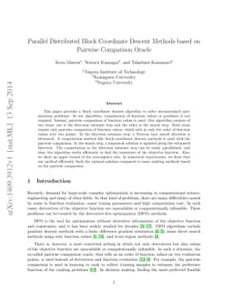 Parallel Distributed Block Coordinate Descent Methods based on Pairwise
  Comparison Oracle