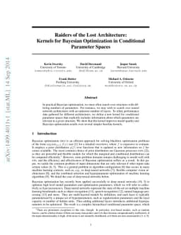 Raiders of the Lost Architecture: Kernels for Bayesian Optimization in
  Conditional Parameter Spaces