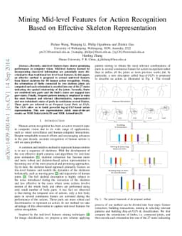 Mining Mid-level Features for Action Recognition Based on Effective
  Skeleton Representation
