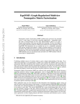 EquiNMF: Graph Regularized Multiview Nonnegative Matrix Factorization