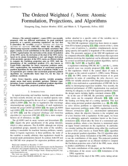 The Ordered Weighted $\ell_1$ Norm: Atomic Formulation, Projections, and
  Algorithms