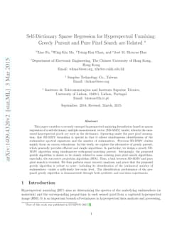 Self-Dictionary Sparse Regression for Hyperspectral Unmixing: Greedy
  Pursuit and Pure Pixel Search are Related