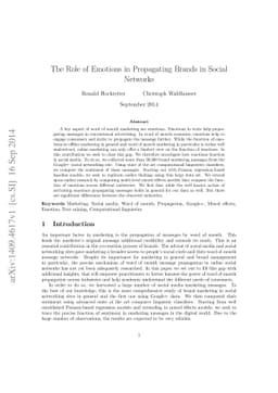 The Role of Emotions in Propagating Brands in Social Networks