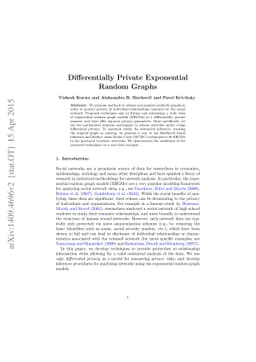 Differentially Private Exponential Random Graphs