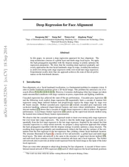 Deep Regression for Face Alignment