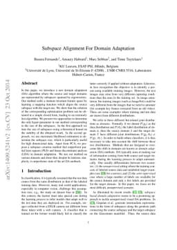 Subspace Alignment For Domain Adaptation