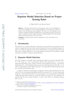 Bayesian Model Selection Based on Proper Scoring Rules