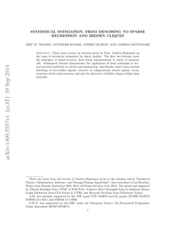 Statistical Estimation: From Denoising to Sparse Regression and Hidden
  Cliques