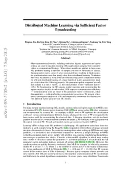 Distributed Machine Learning via Sufficient Factor Broadcasting