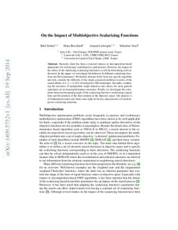On the Impact of Multiobjective Scalarizing Functions