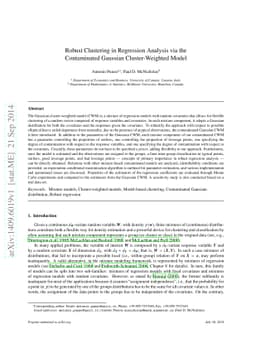 Robust Clustering in Regression Analysis via the Contaminated Gaussian
  Cluster-Weighted Model