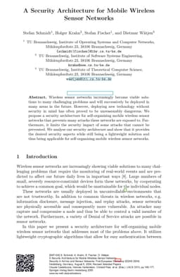 A Security Architecture for Mobile Wireless Sensor Networks