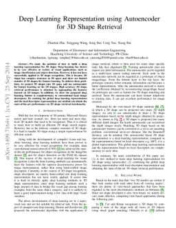Deep Learning Representation using Autoencoder for 3D Shape Retrieval