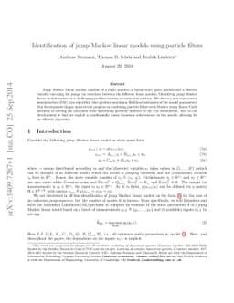Identification of jump Markov linear models using particle filters