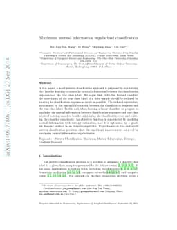 Maximum mutual information regularized classification