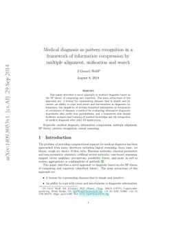 Medical diagnosis as pattern recognition in a framework of information
  compression by multiple alignment, unification and search