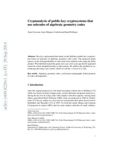 Cryptanalysis of public-key cryptosystems that use subcodes of algebraic
  geometry codes