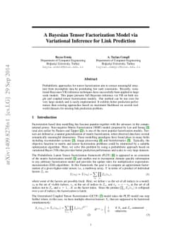 A Bayesian Tensor Factorization Model via Variational Inference for Link
  Prediction
