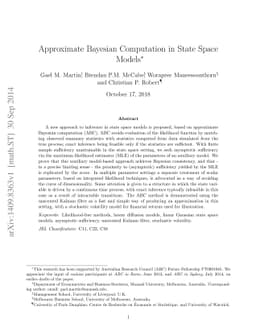 Approximate Bayesian Computation in State Space Models