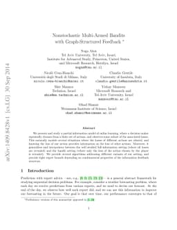 Nonstochastic Multi-Armed Bandits with Graph-Structured Feedback