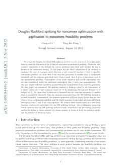 Douglas-Rachford splitting for nonconvex optimization with application
  to nonconvex feasibility problems