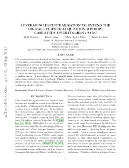 Leveraging Decentralization to Extend the Digital Evidence Acquisition
  Window: Case Study on BitTorrent Sync