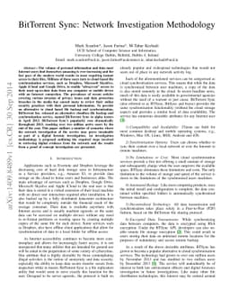BitTorrent Sync: Network Investigation Methodology