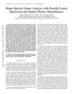Hyper-Spectral Image Analysis with Partially-Latent Regression and
  Spatial Markov Dependencies