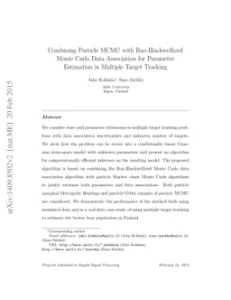 Combining Particle MCMC with Rao-Blackwellized Monte Carlo Data
  Association for Parameter Estimation in Multiple Target Tracking