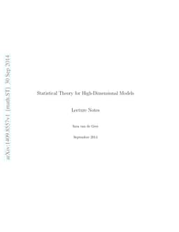 Statistical Theory for High-Dimensional Models