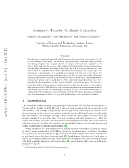 Learning to Transfer Privileged Information