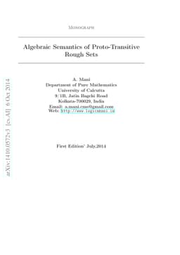 Algebraic Semantics of Proto-Transitive Rough Sets