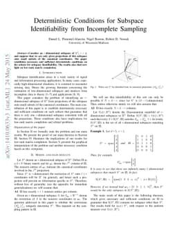 Deterministic Conditions for Subspace Identifiability from Incomplete
  Sampling