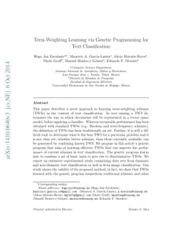 Term-Weighting Learning via Genetic Programming for Text Classification