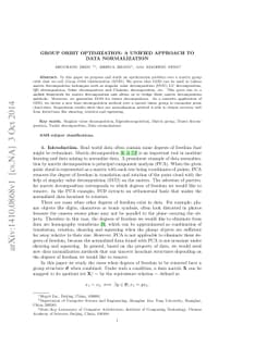 Group Orbit Optimization: A Unified Approach to Data Normalization