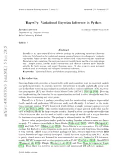 BayesPy: Variational Bayesian Inference in Python