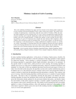 Minimax Analysis of Active Learning