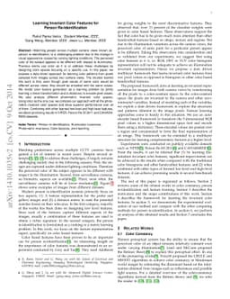 Learning Invariant Color Features for Person Re-Identification
