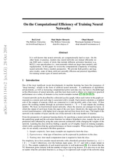On the Computational Efficiency of Training Neural Networks