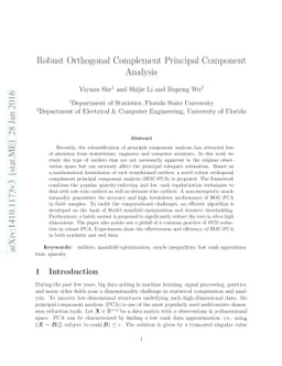 Robust Orthogonal Complement Principal Component Analysis